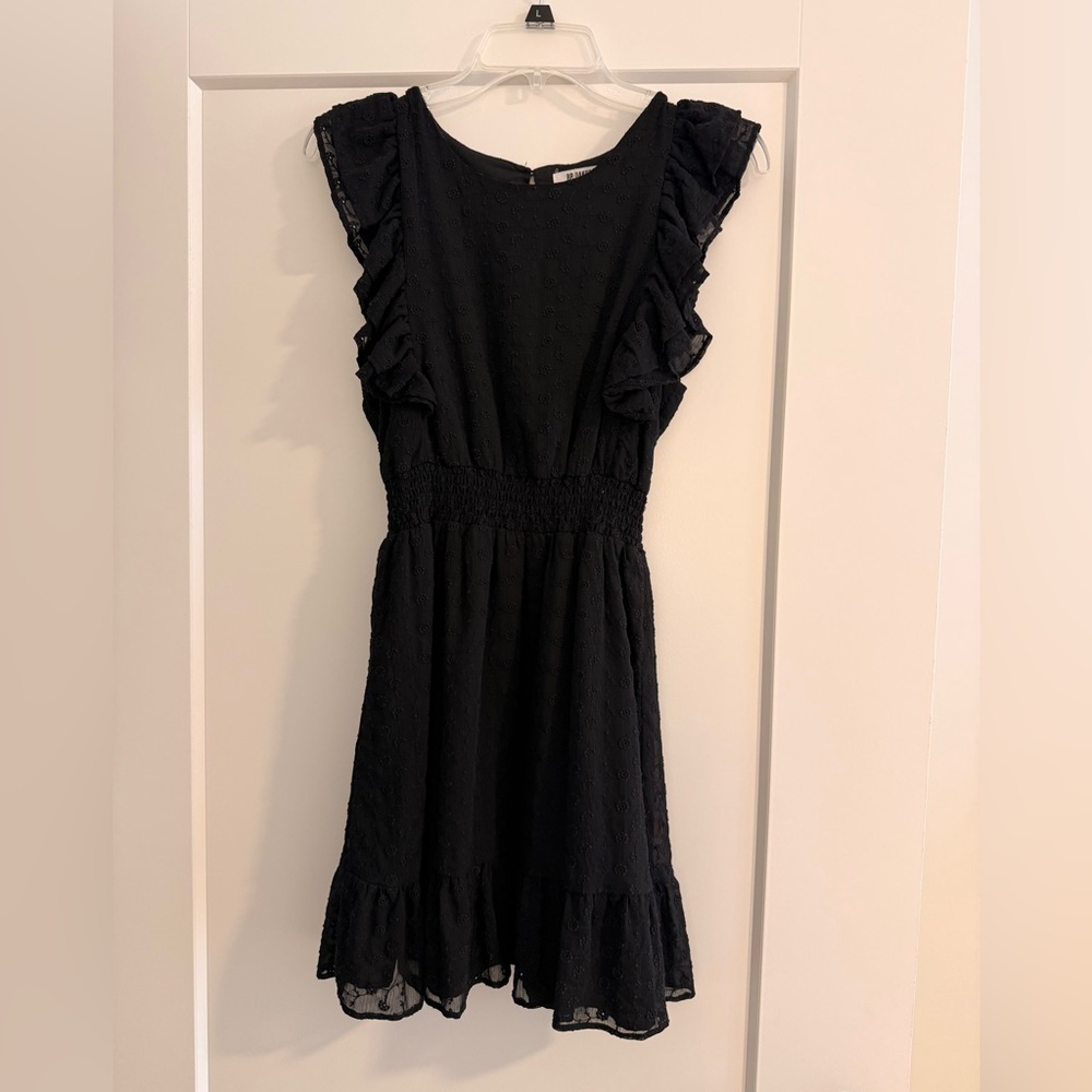 BB Dakota Black Eyelet Ruffle Dress